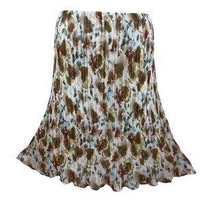 Gilli NWT Womens 1X Abstract Pleated Elastic Waist Midi Skirt Lined Flowy Artsy